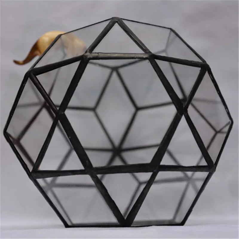 Terrarium géométrique en verre fait main pour plantes