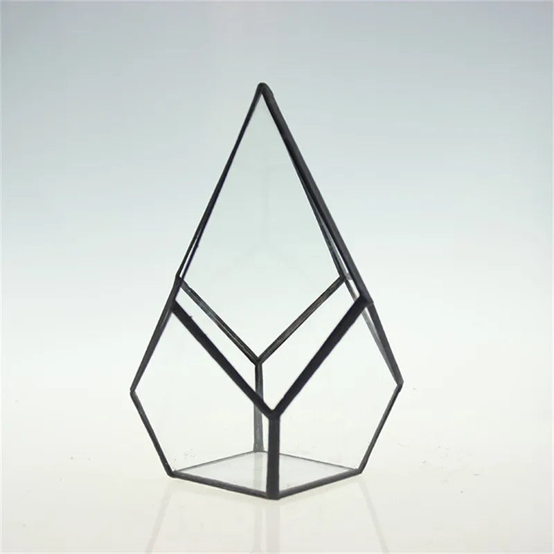 Terrarium diamant en verre pour plantes et succulentes