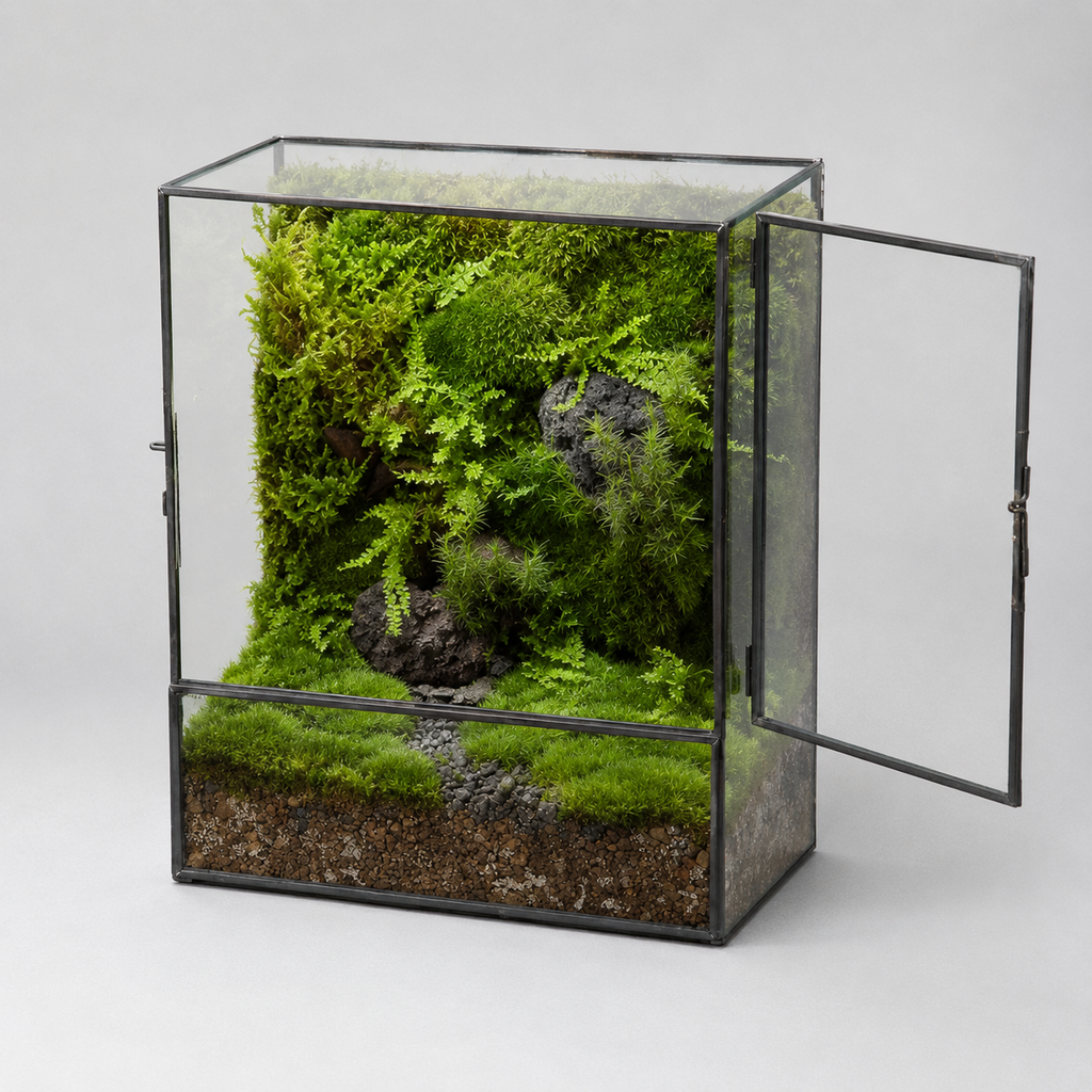 Terrarium cube en verre 20 × 13 × 25 cm avec porte
