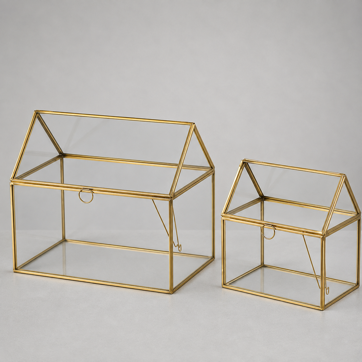 Terrarium géométrique en verre teinté fait main