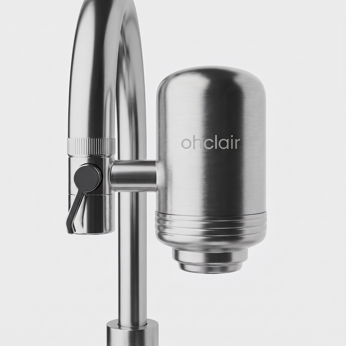 Filtre Ohclair installé sur robinet