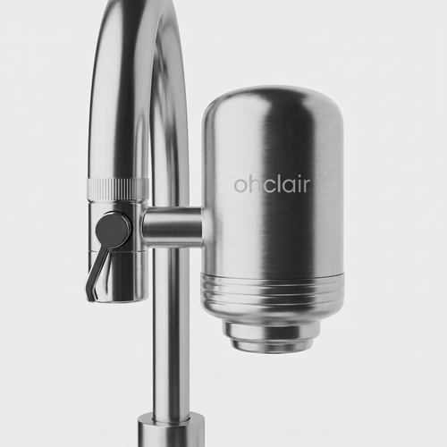 Filtre Ohclair installé sur robinet