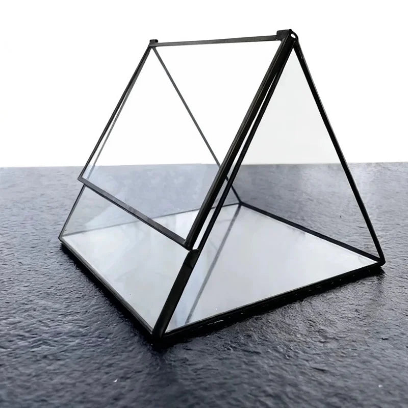 Terrarium triangulaire en verre pour plantes et micro-paysages