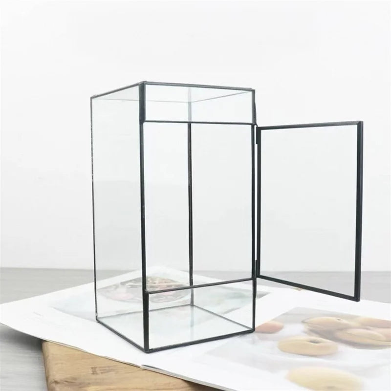 Terrarium géométrique en verre 11 × 11 × 21,5 cm