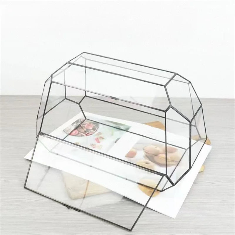 Terrarium géométrique en verre 26,5 × 13,7 × 15 cm
