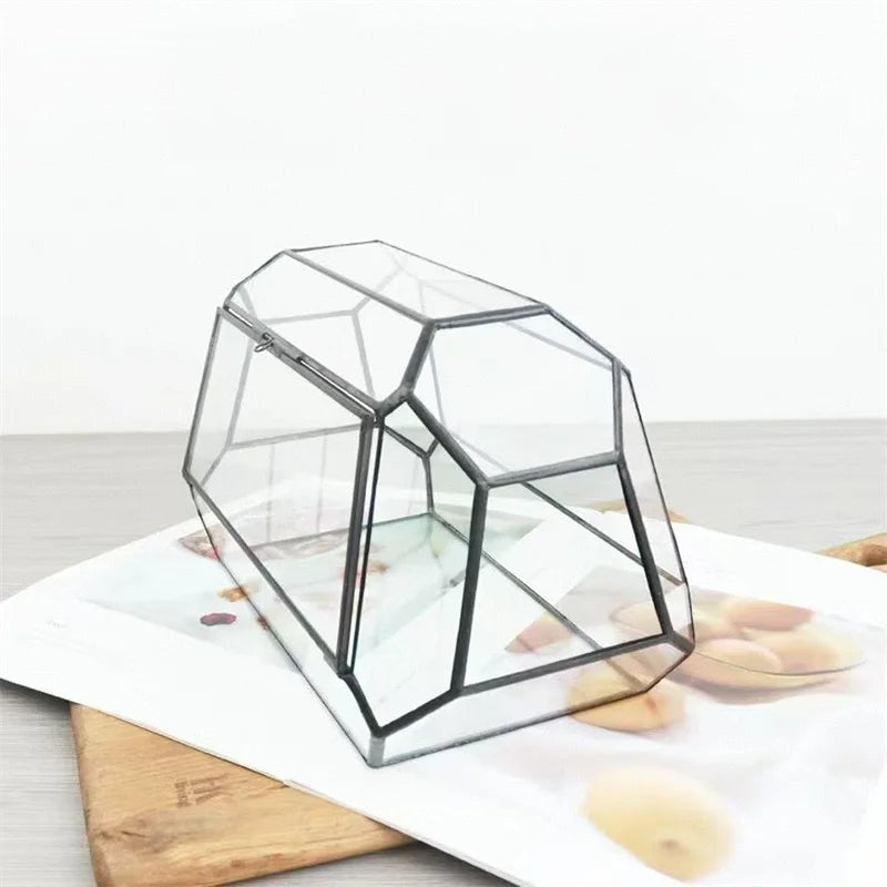 Terrarium géométrique en verre 26,5 × 13,7 × 15 cm