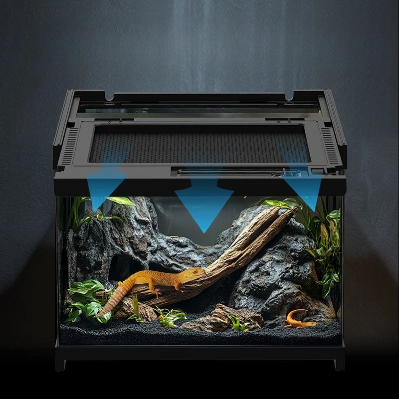 Terrarium en verre transparent empilable pour reptiles